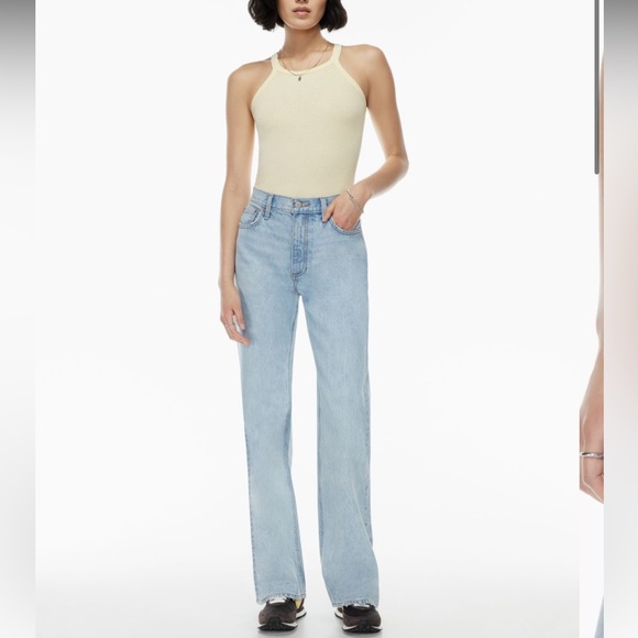 aritzia denim forum T he Marianne Mid Rise Loose Flare 32l size 28 and size 30 - Picture 3 of 8